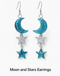 Celestial Sparkle Moon & Star Dangle Earrings