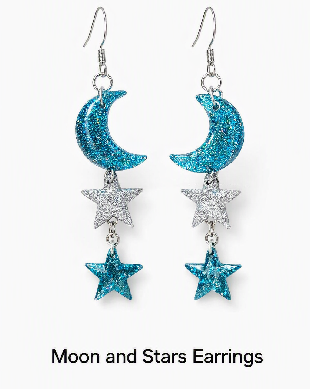 Celestial Sparkle Moon & Star Dangle Earrings
