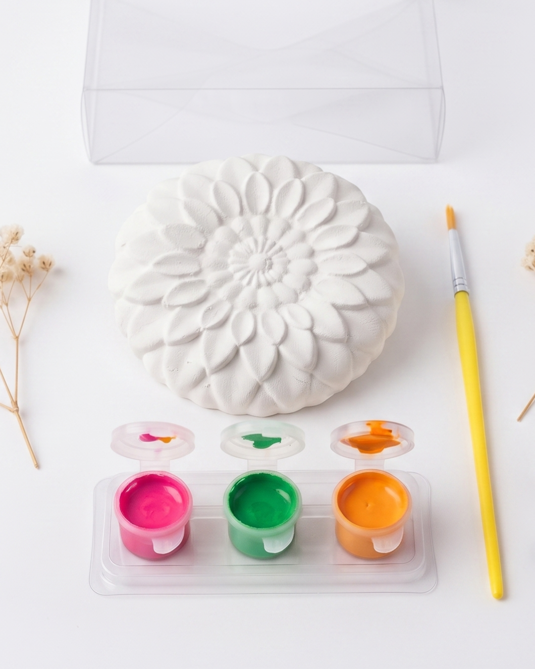 DIY Floral Plaster Paint Kit | Hand-Poured Flower Figurine Craft Set