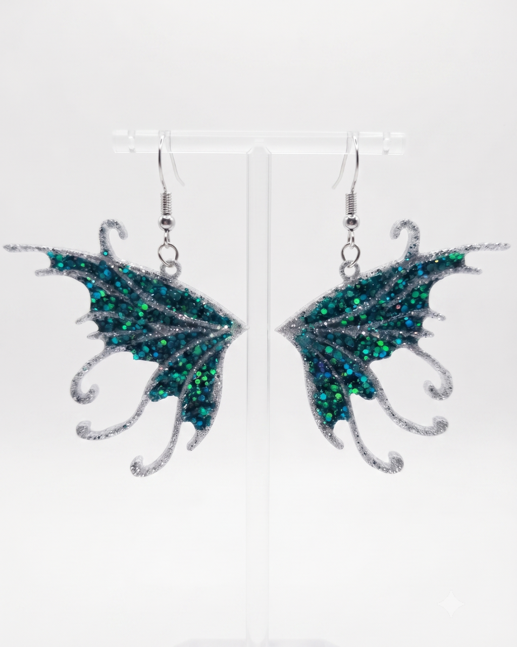 Enchanted Teal & Silver Fairy Wing