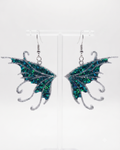 Enchanted Teal & Silver Fairy Wing