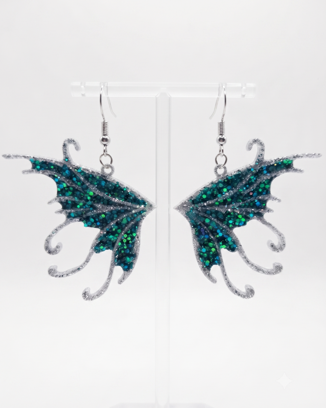 Enchanted Teal & Silver Fairy Wing