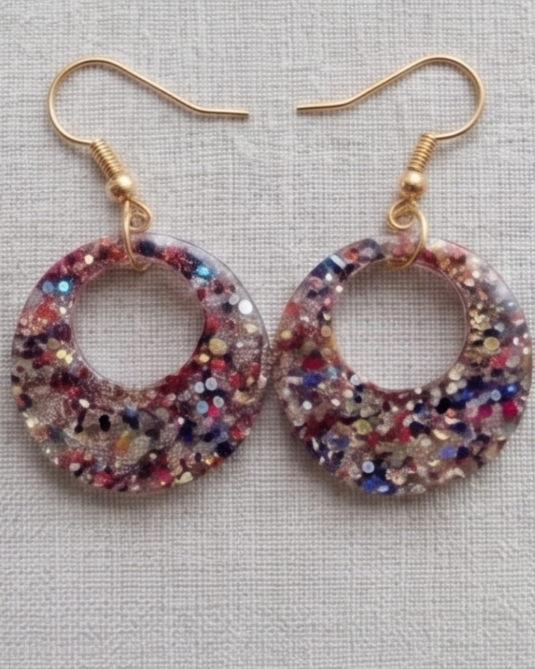 Confetti Sparkle Hoop Earrings