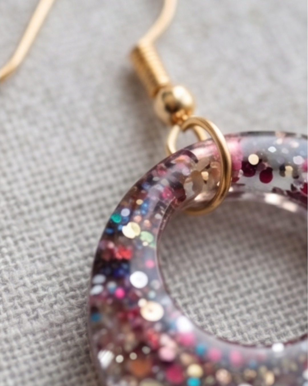 Confetti Sparkle Hoop Earrings