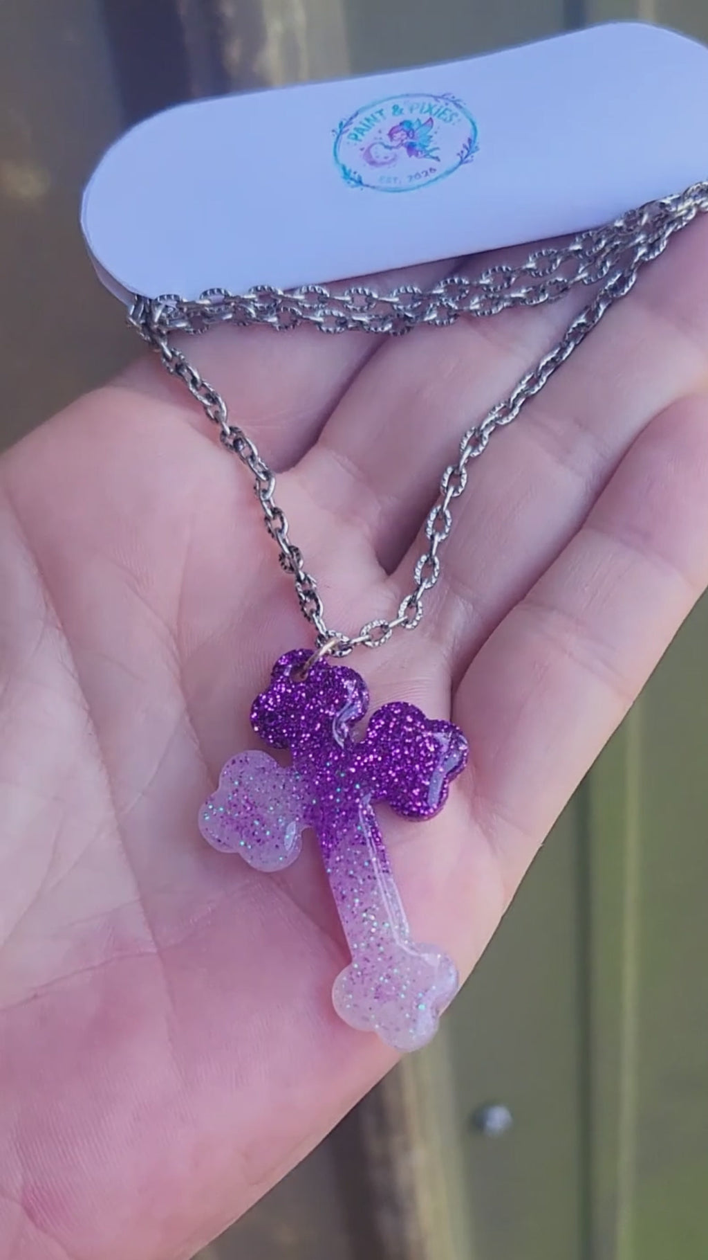 Glitter Cross Necklace | Celestial & Sparkle Pendant
