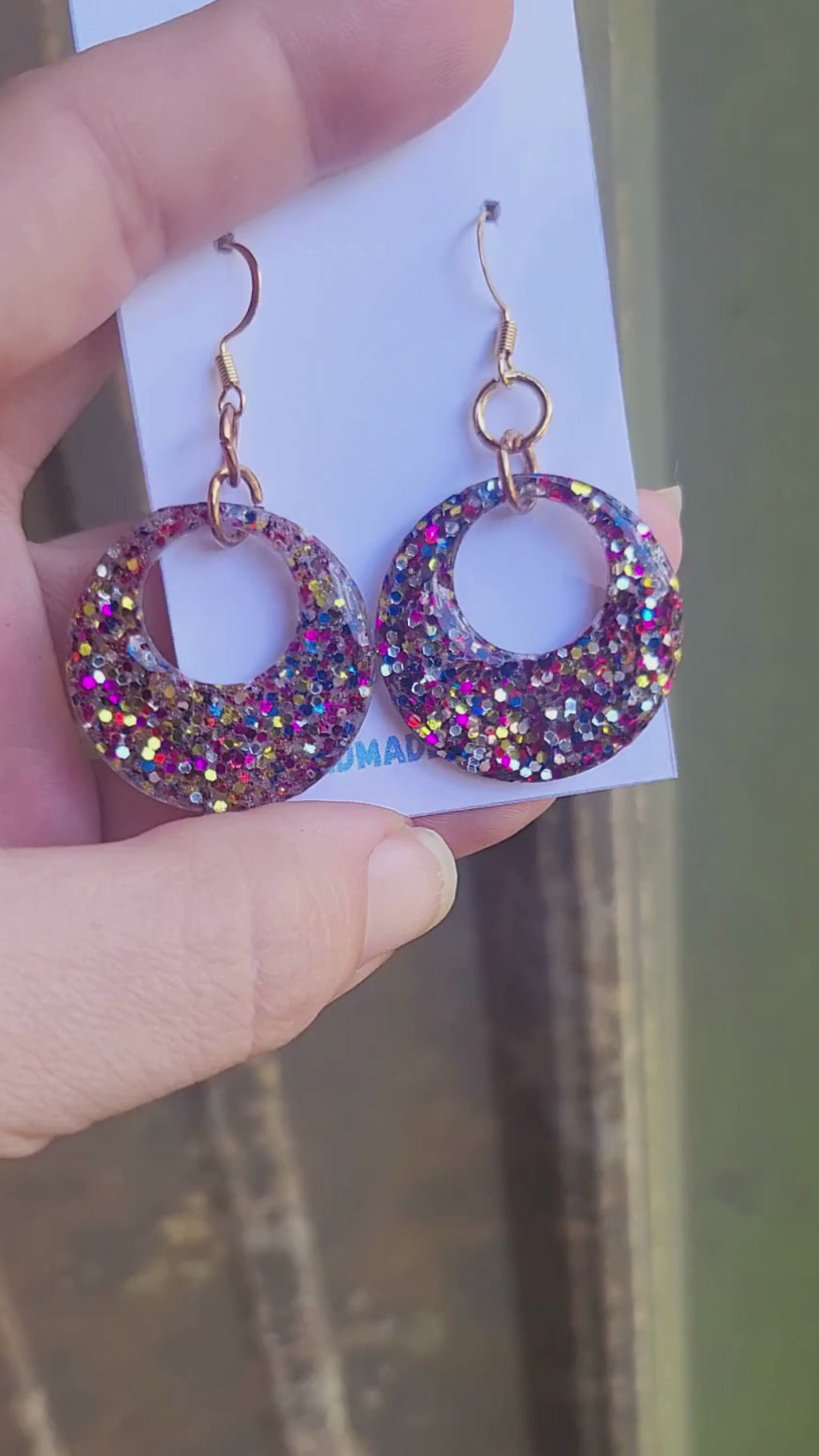 Confetti Sparkle Hoop Earrings