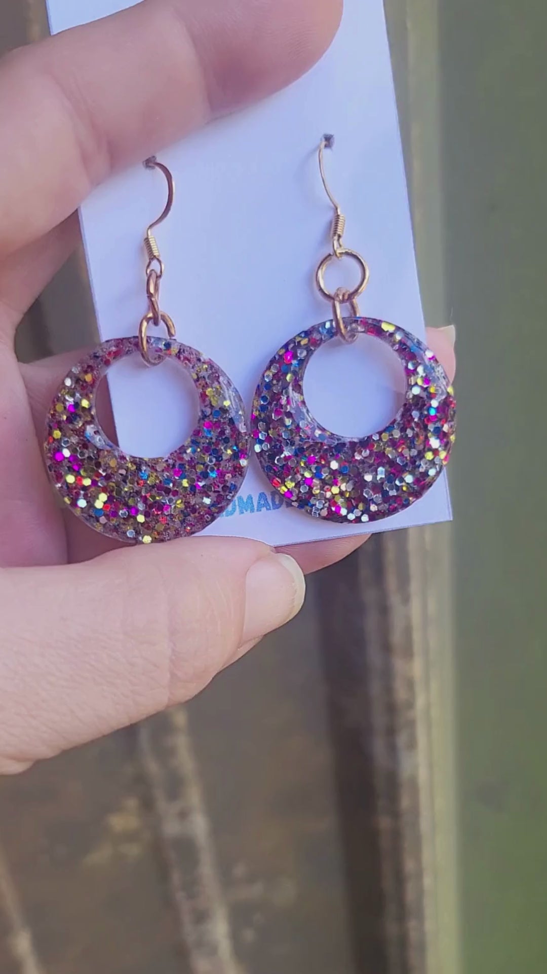 Confetti Sparkle Hoop Earrings